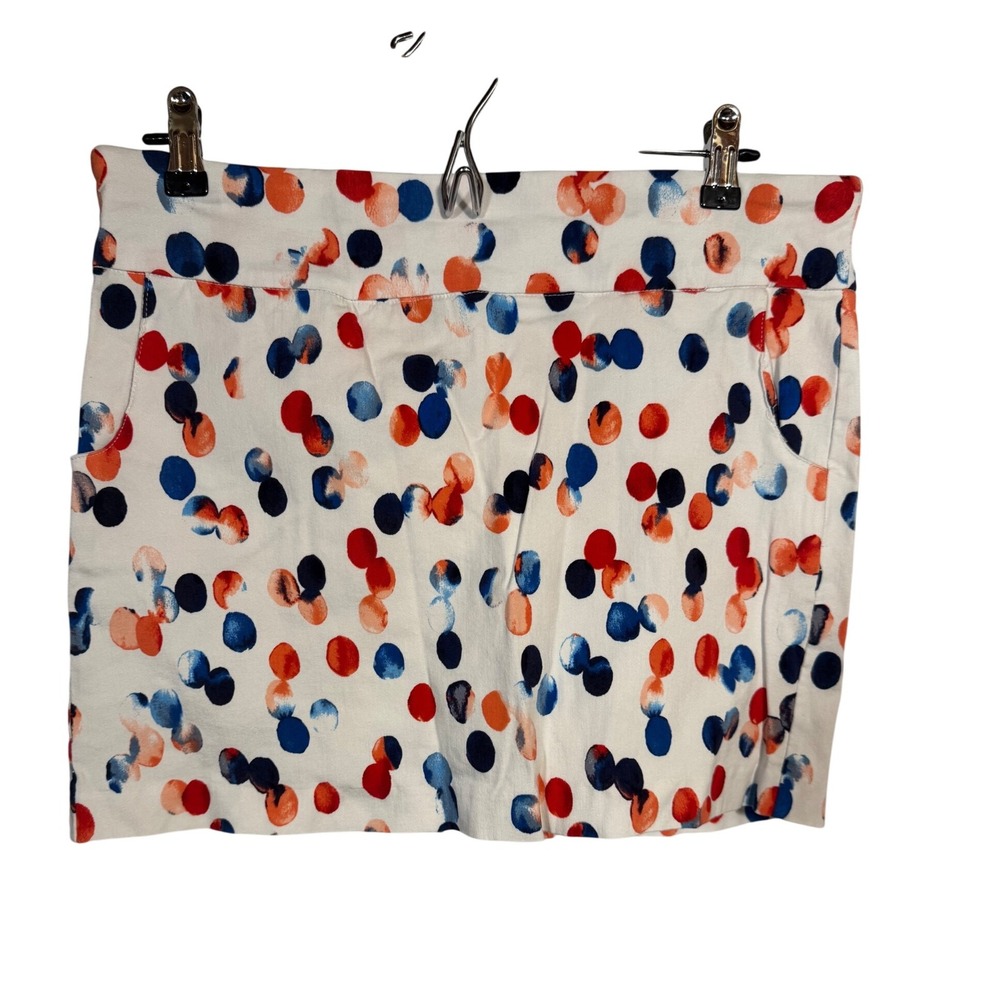 Eight Clovers Skort Polka Dot Print Mini Skirt Shorts White Red Blue 14P‎
